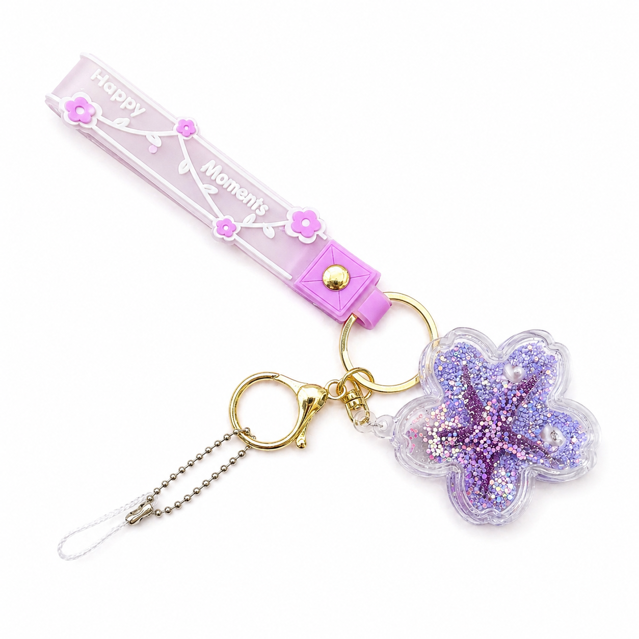 Colourful teddy bear fidget keyrings with liquid glitter and mini charms for sensory play and calming