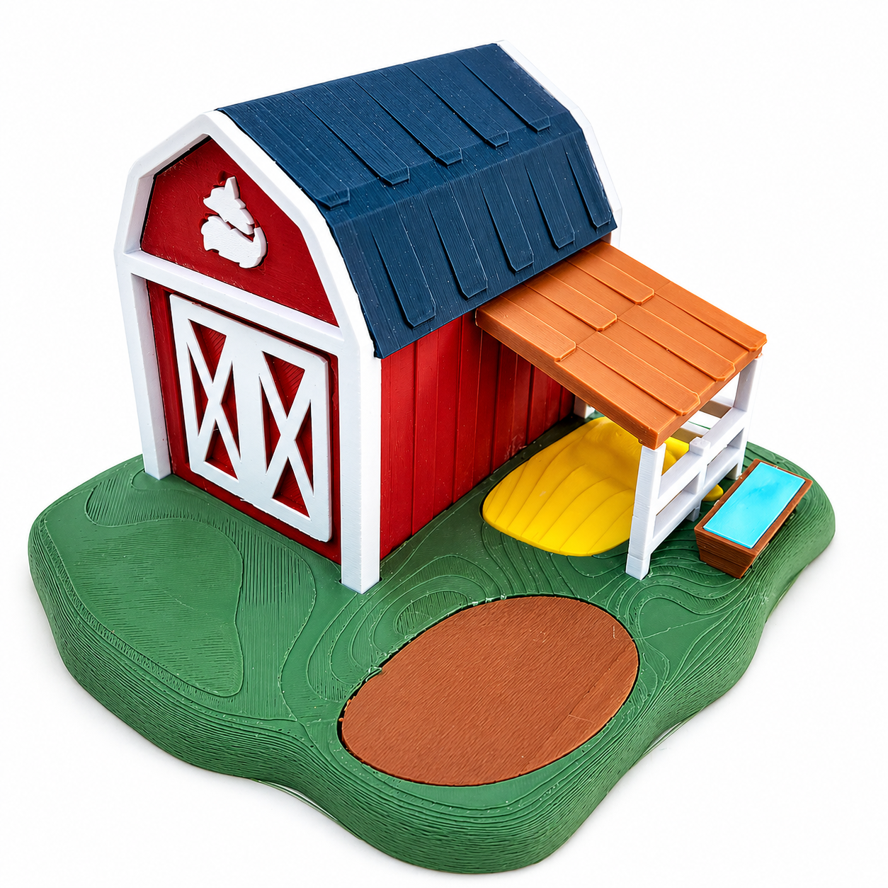 3D printed farm toy barn playset for kids with autism and ADHD sensory play, tactile farm building toy for imaginative and educational play