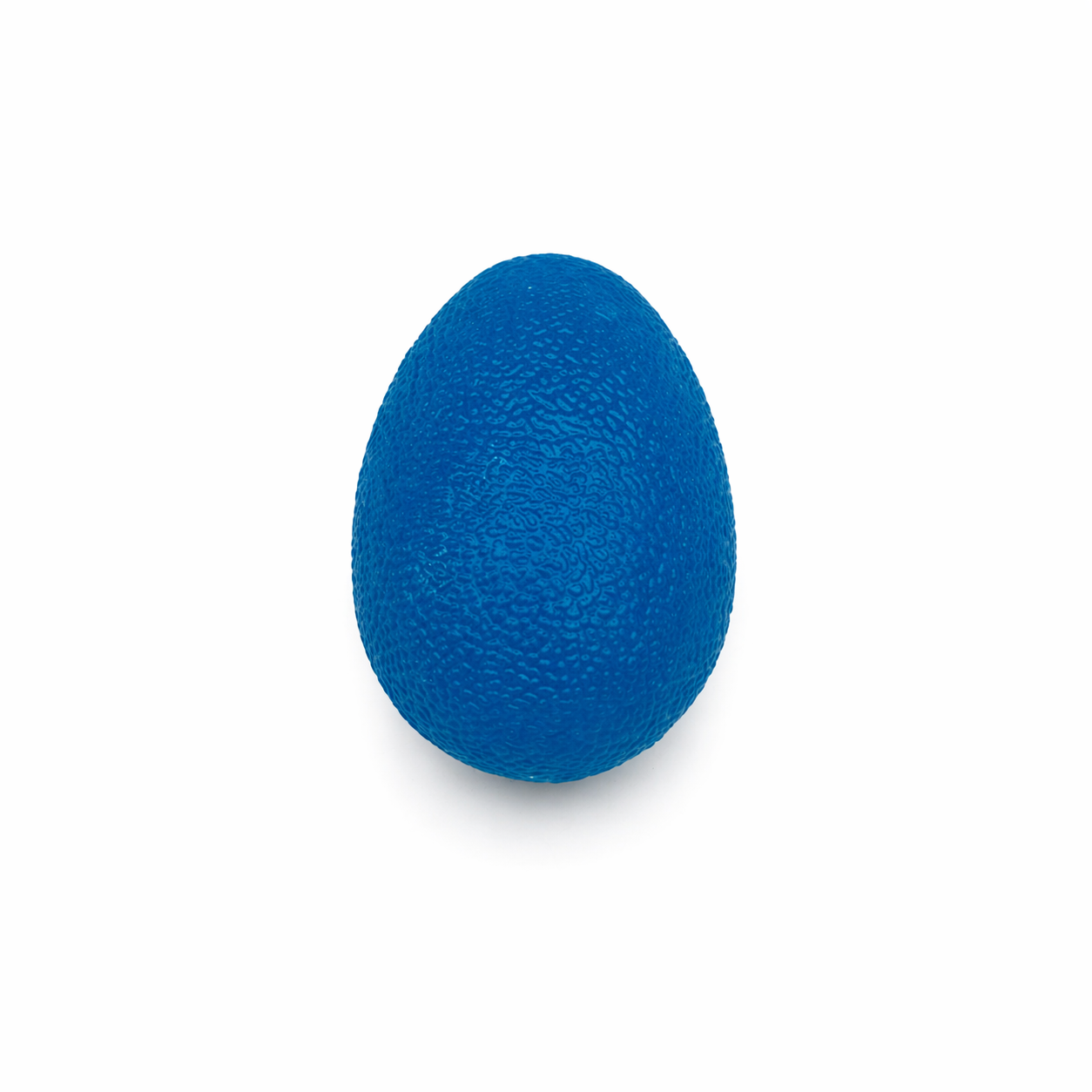 Blue textured sensory fidget egg stress ball for squeezing and tactile play