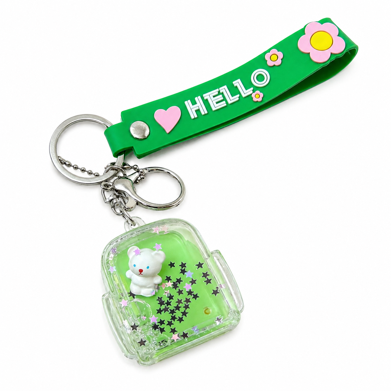 Plush teddy keychain with moving sensory charm, perfect for anxiety relief, focus and everyday use