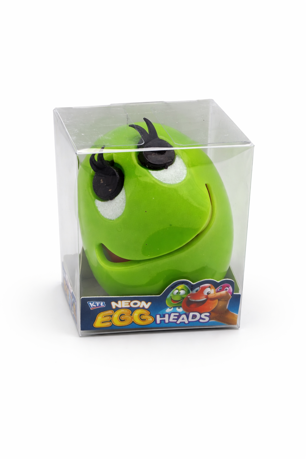 Green Neon Egg Heads squishy fidget toy with soft tactile surface for sensory play