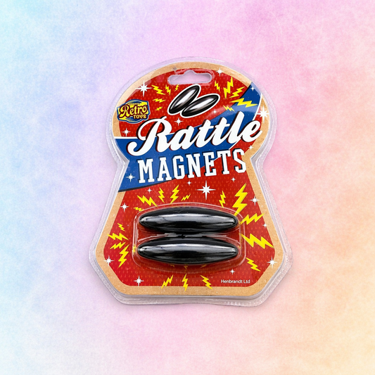 Rattle magnets sensory fidget toy in retail packaging for tactile and sound-based sensory play